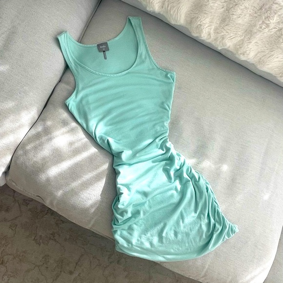 bobi Dresses & Skirts - bobi Tiffany Blue Sea-foam Sleeveless Mini Dress